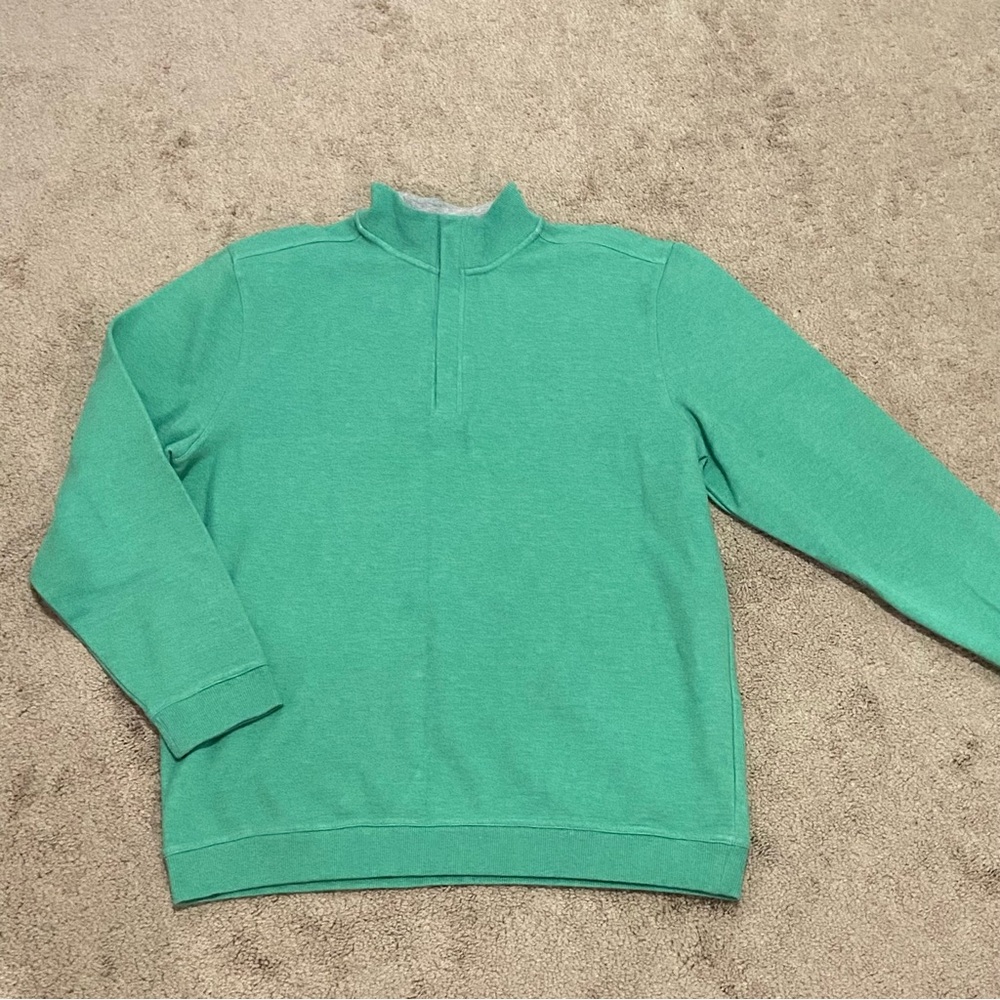 Water Hagen Quarter Zip Green Sweater
